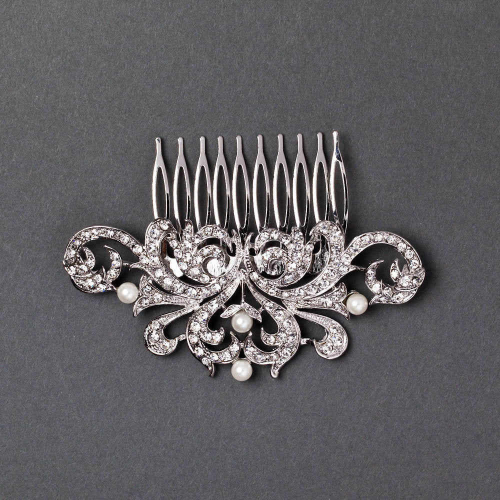 Symmetrical Jeweled Hair Comb