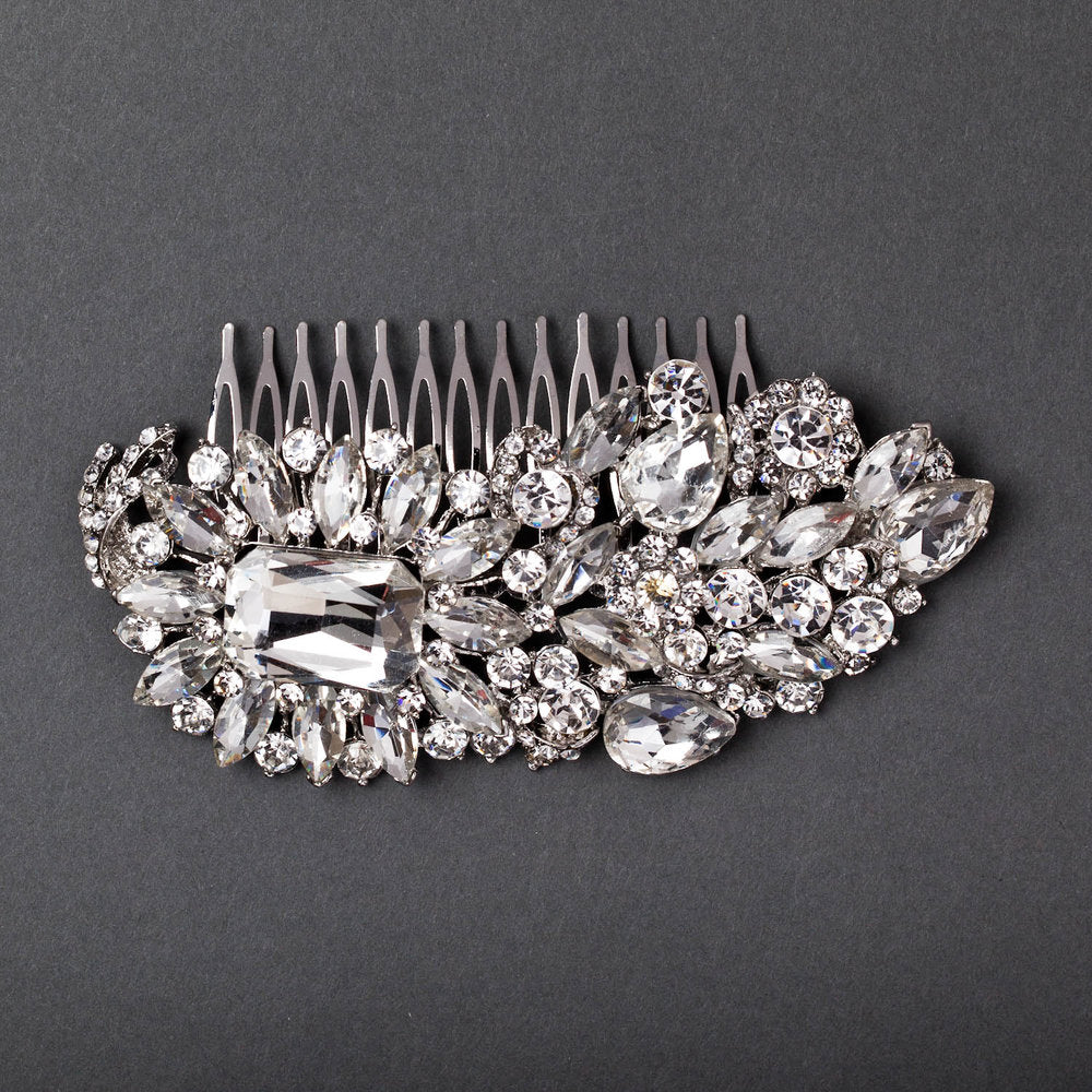 Jewel Feathered Hair Comb