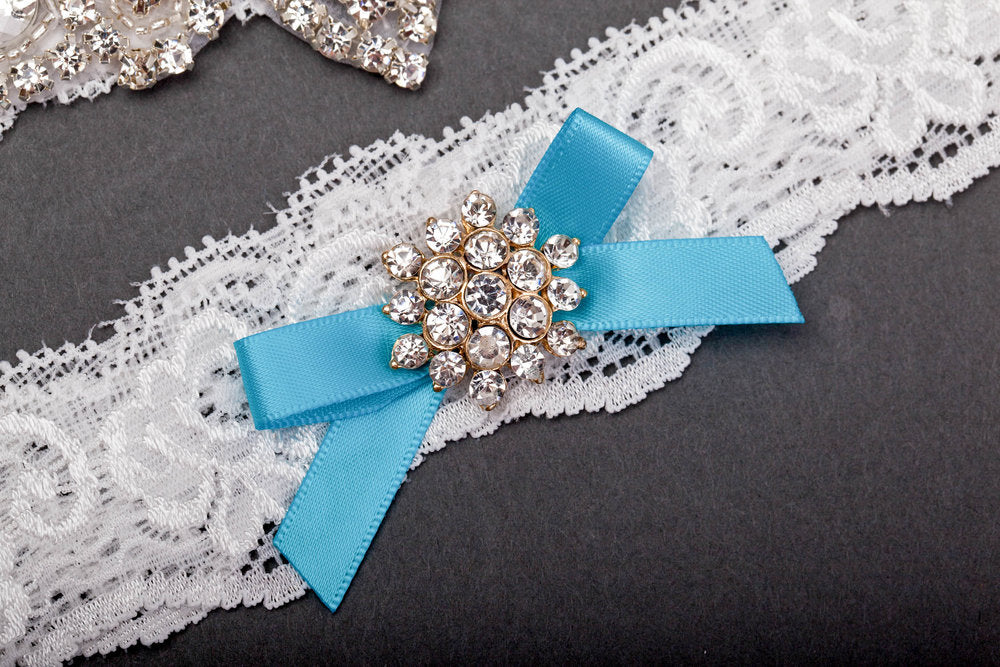 Something Blue Marquise Jewel Garter Set