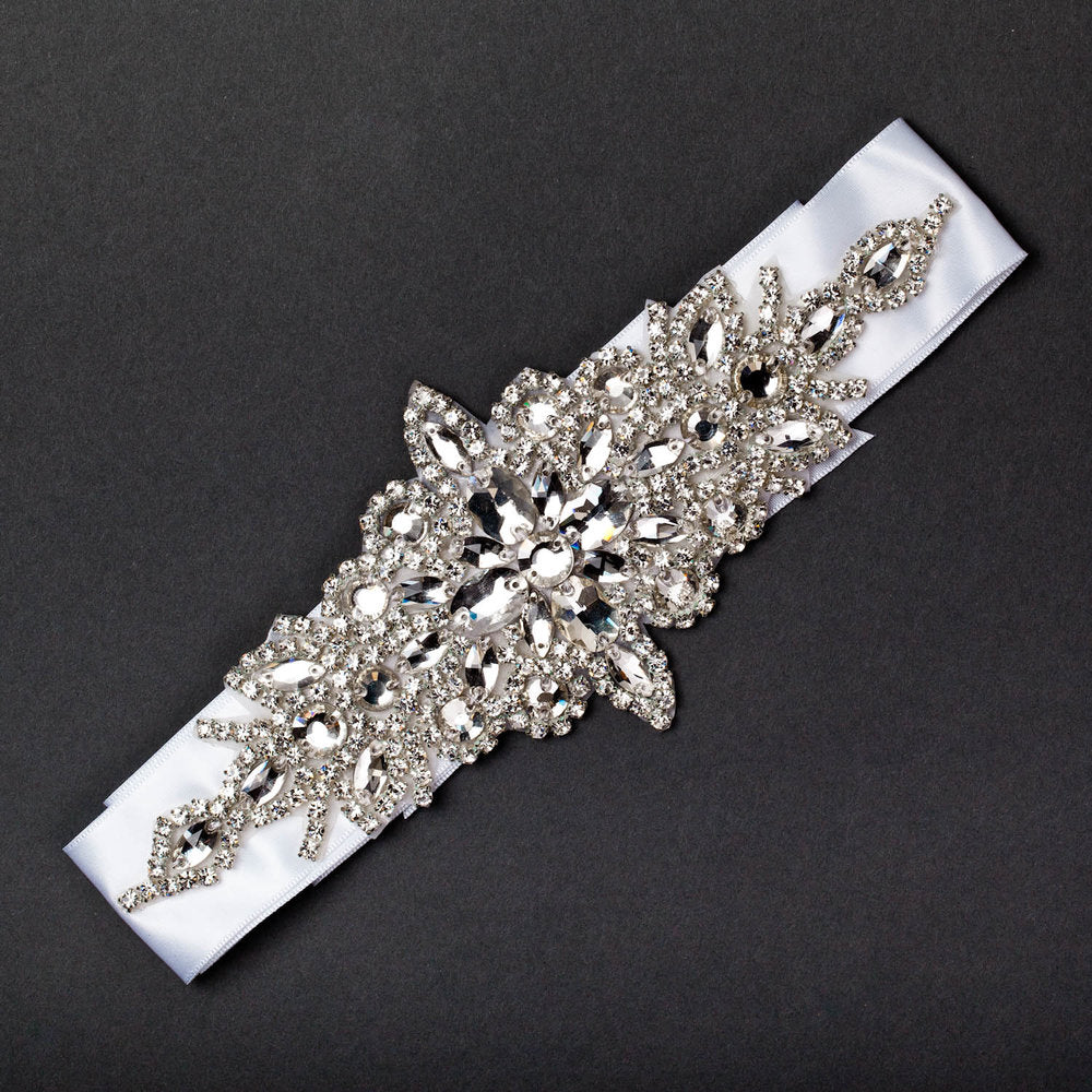 Flower Crystal Wedding Dress Belt