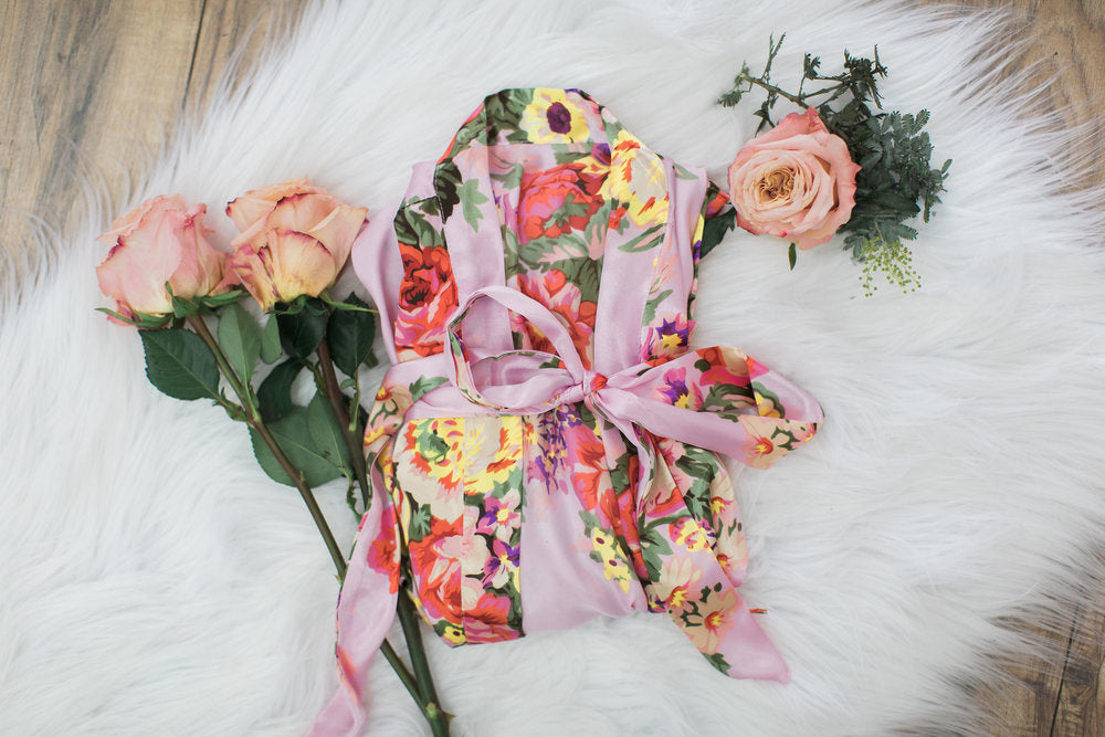 Pink Floral Bridesmaid Robe