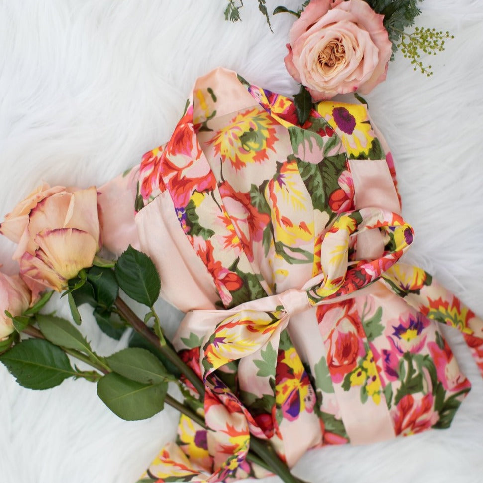 Blush Floral Bridesmaid Robe