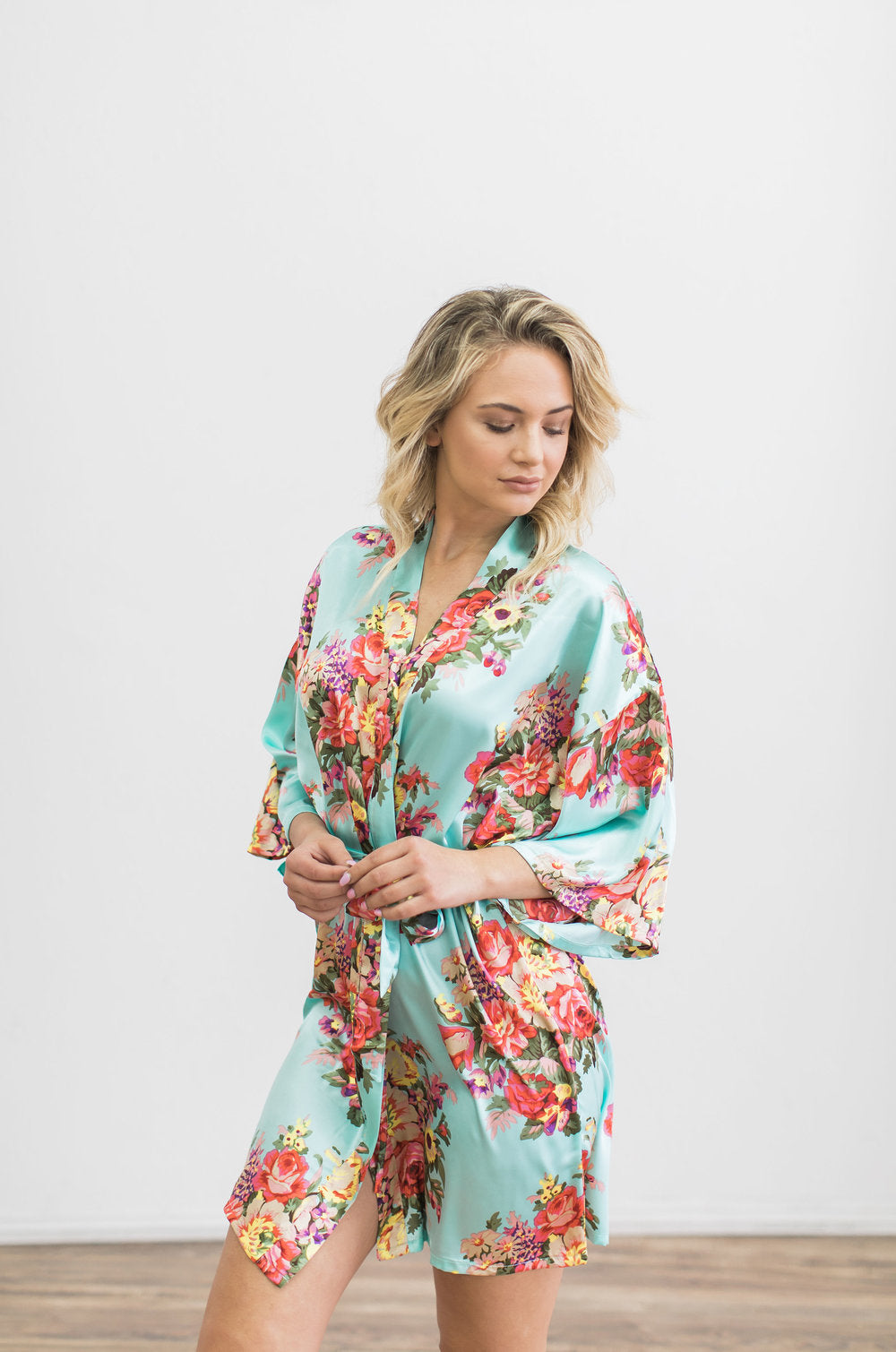 Mint Floral Bridesmaid Robe