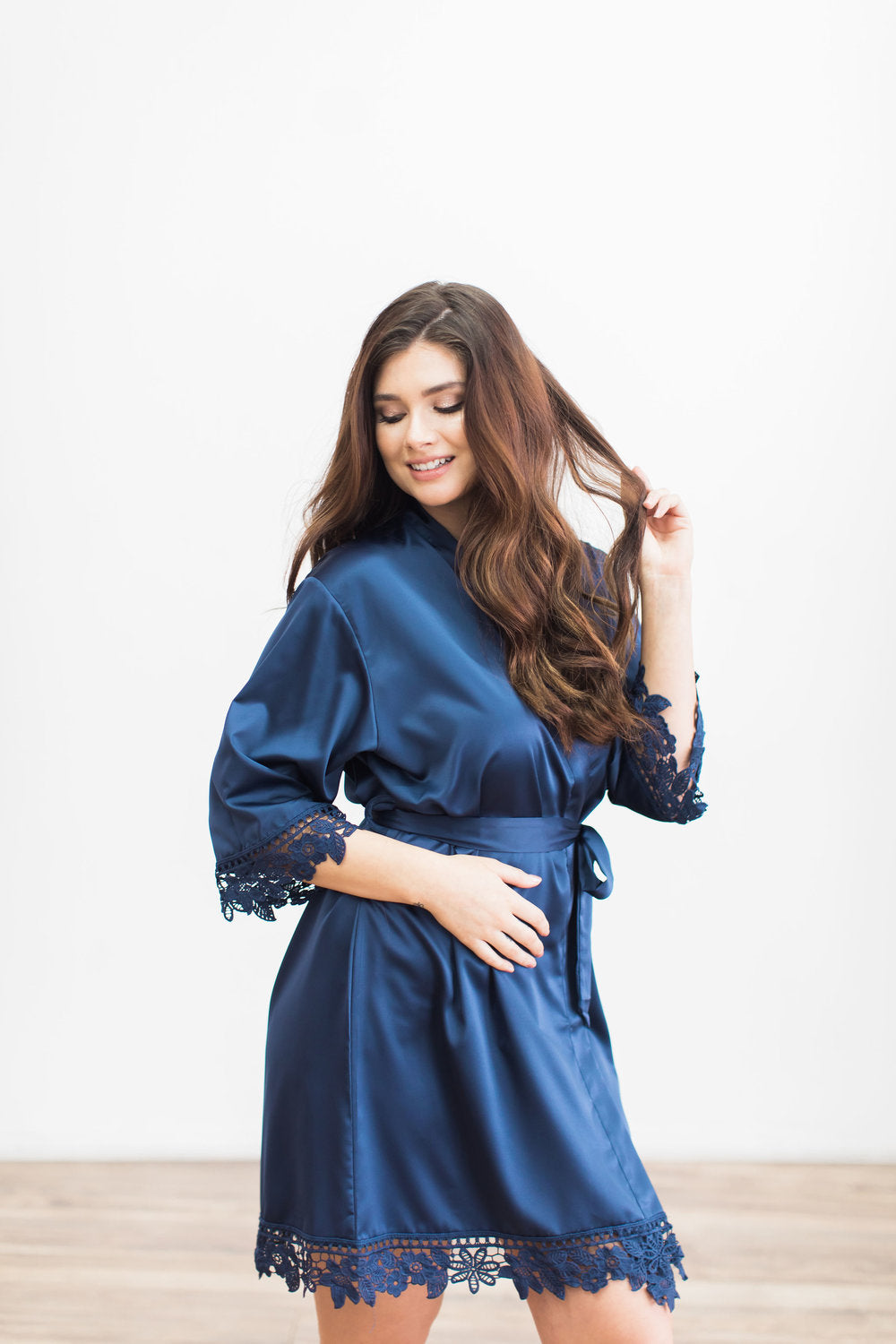 Navy Lace Robe