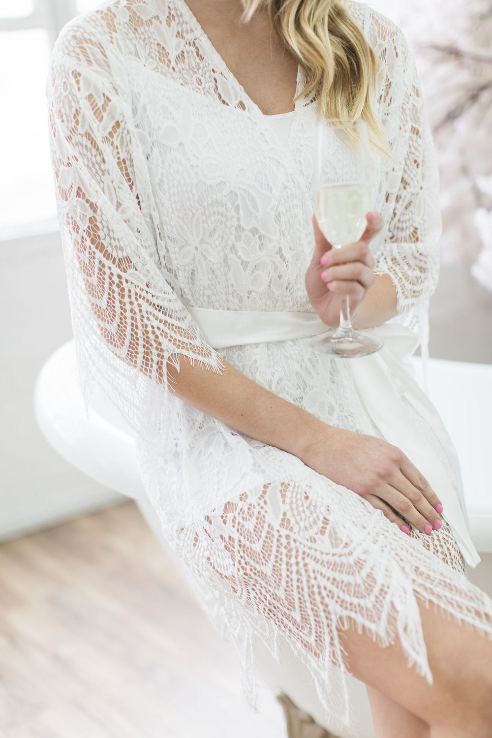 Bridal Lace Robe Short