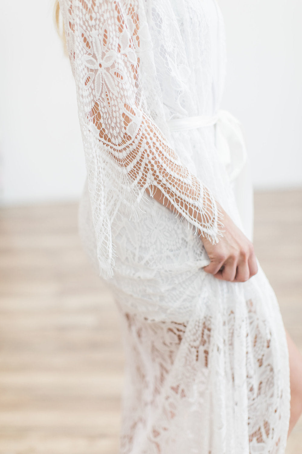 Bridal Lace Robe Long