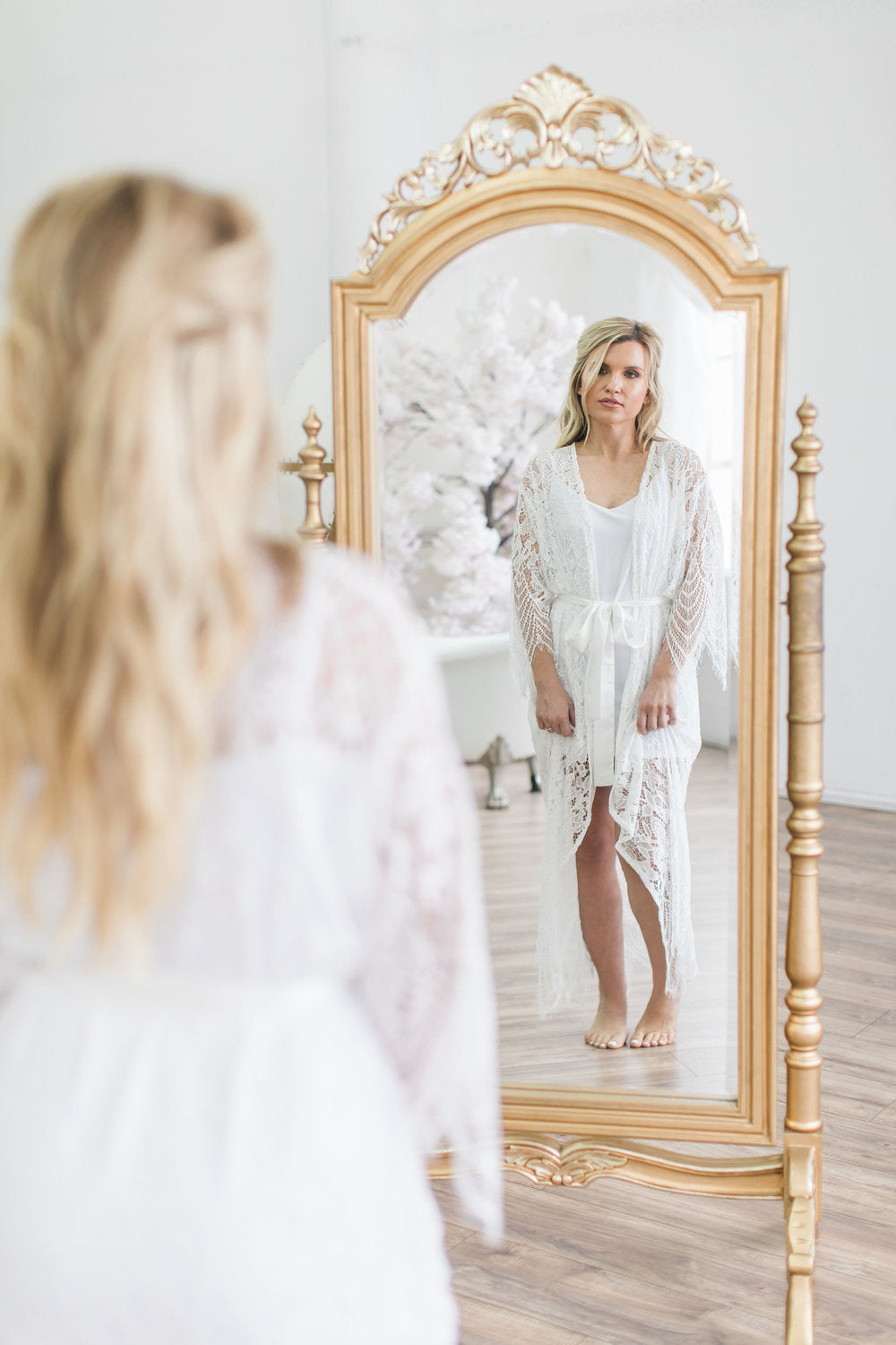 Bridal Lace Robe Long