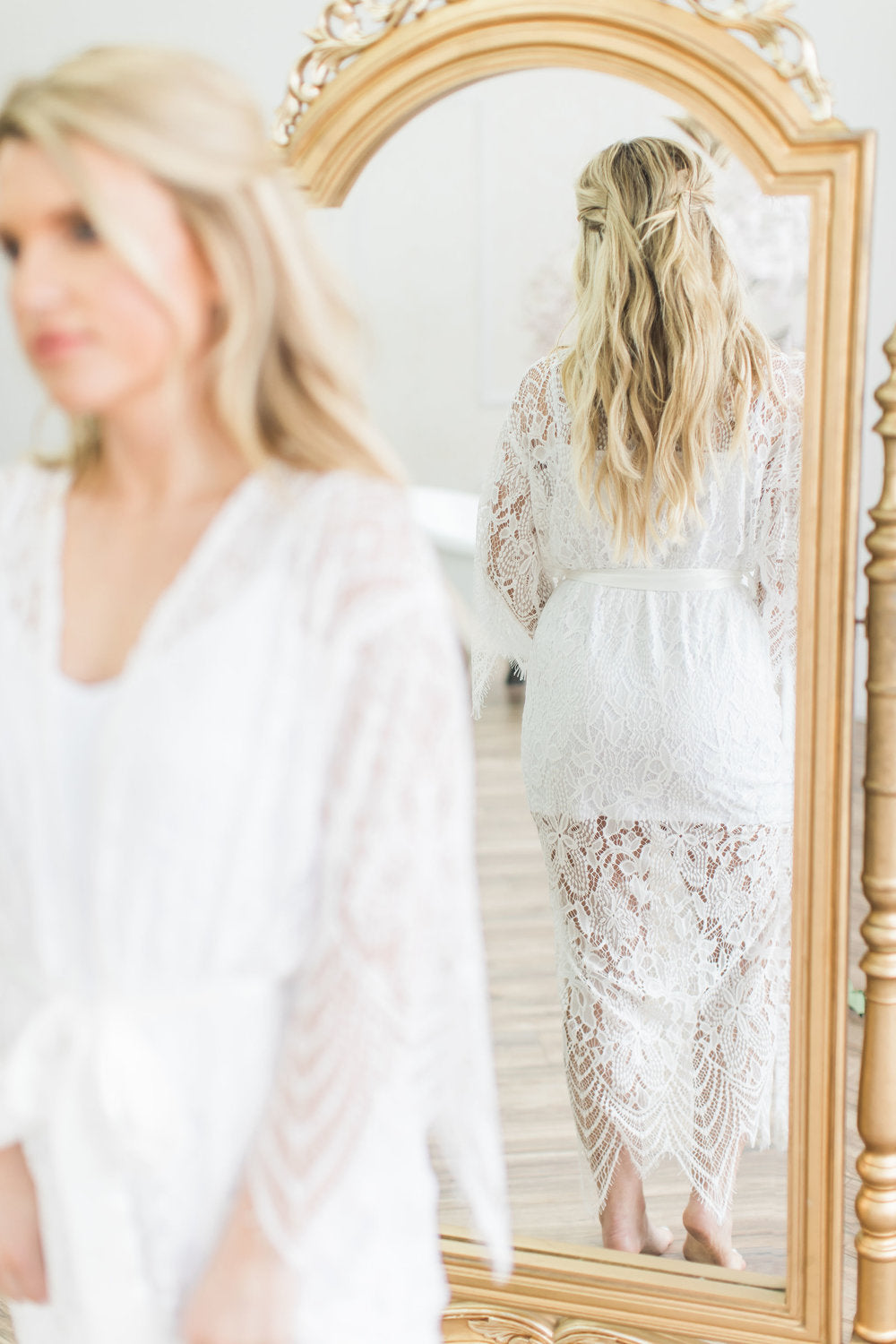 Bridal Lace Robe Long