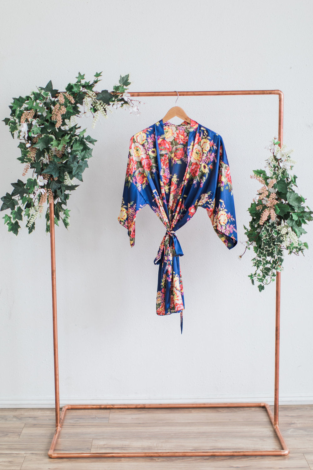 Navy Floral Bridesmaid Robe