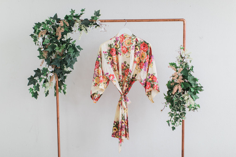 Champagne Floral Bridesmaid Robe