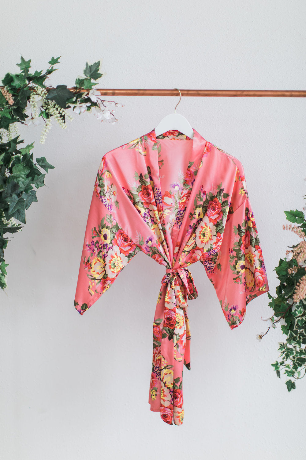 Coral Floral Bridesmaid Robe