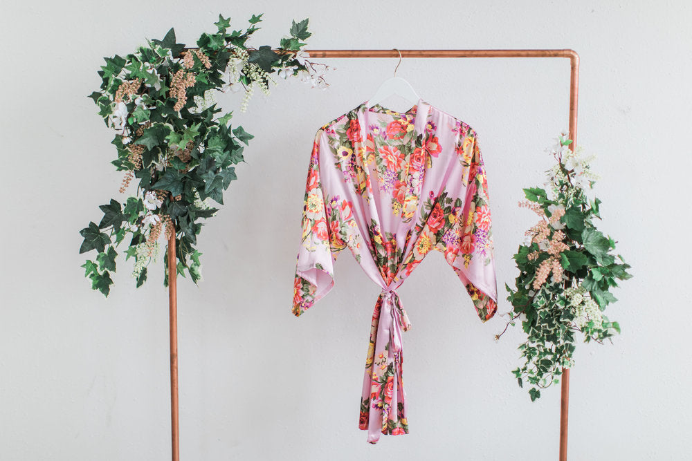 Pink Floral Bridesmaid Robe