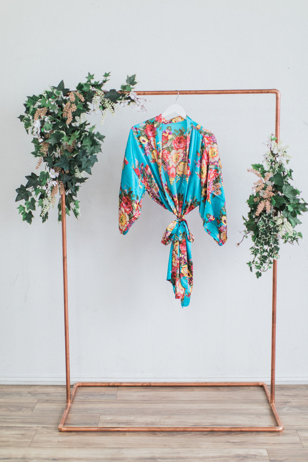 Teal Floral Bridesmaid Robe