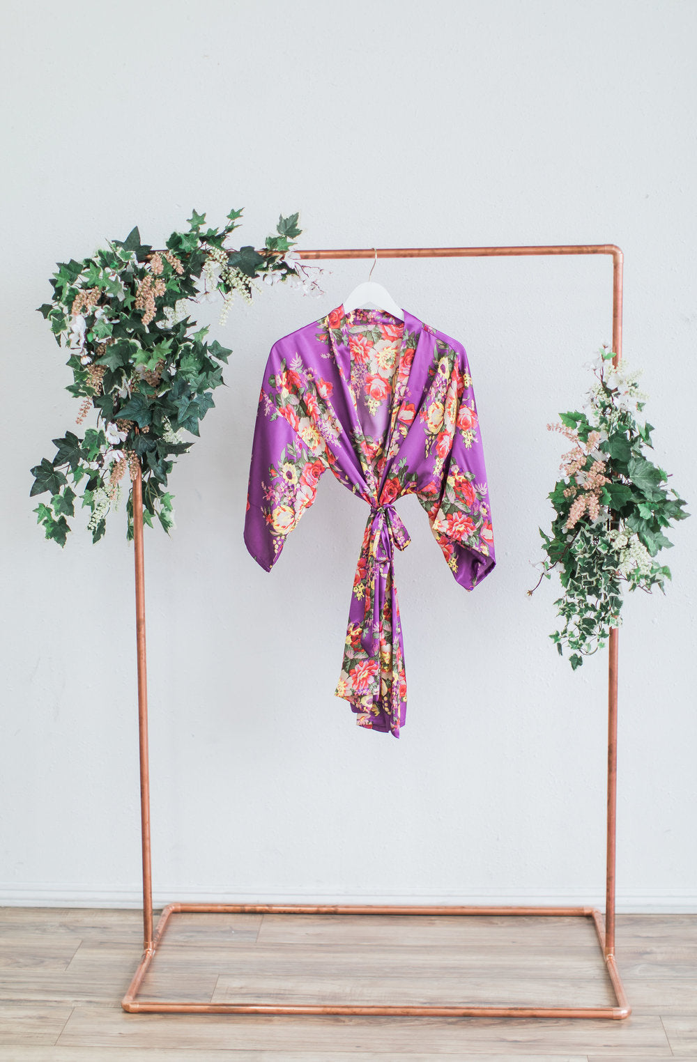 Purple Floral Bridesmaid Robe