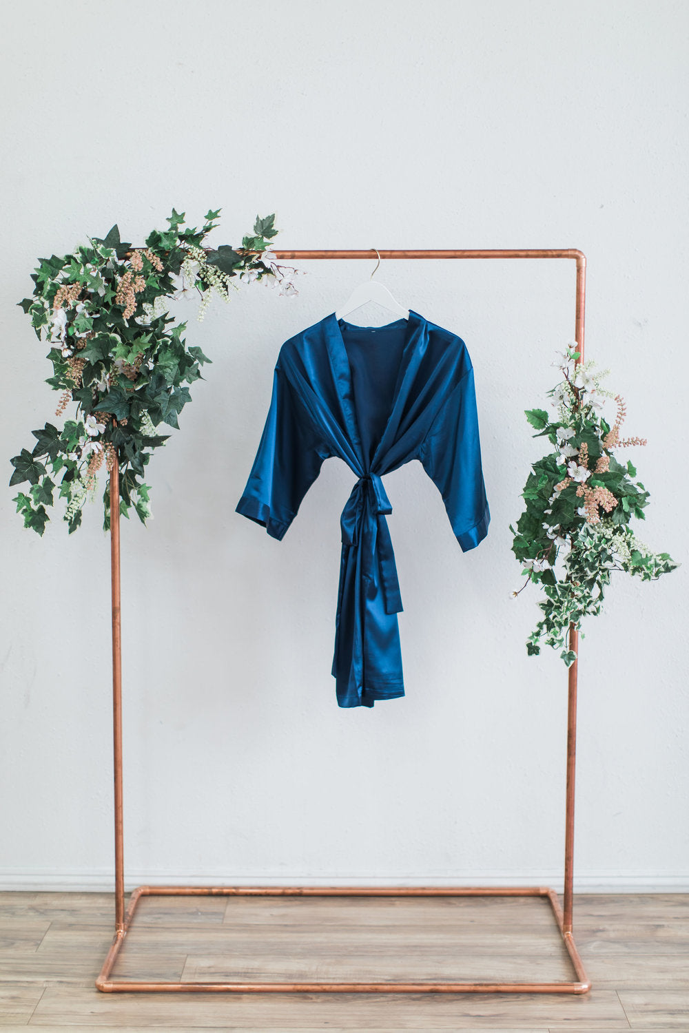 Solid Navy Satin Bridesmaid Robe
