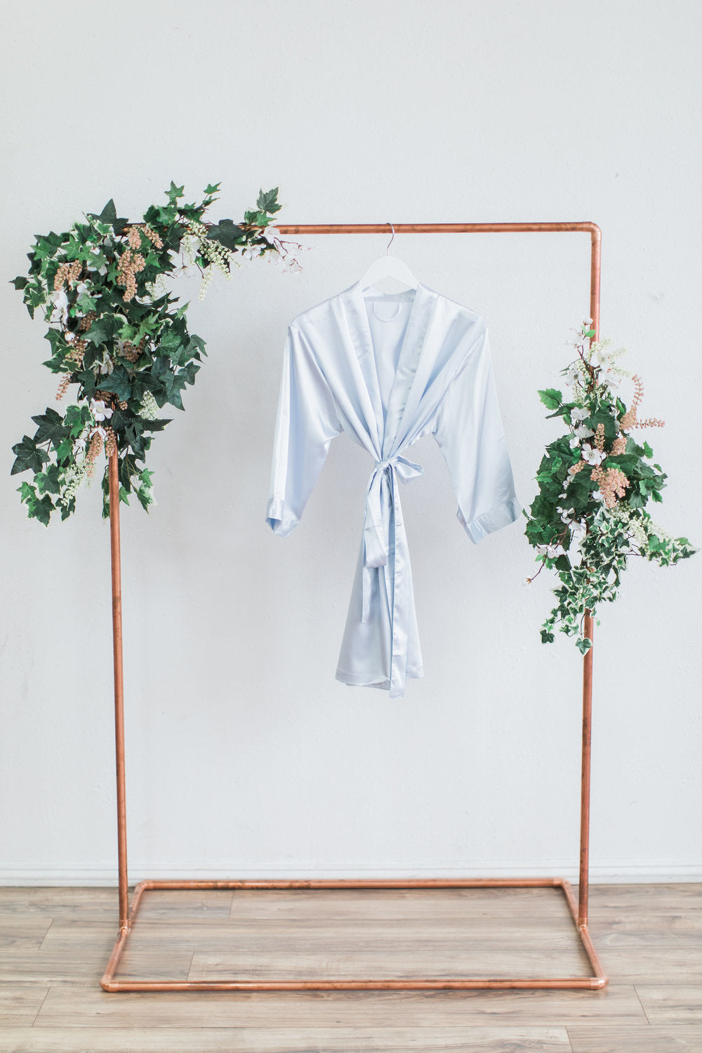 Solid Gray Satin Bridesmaid Robe