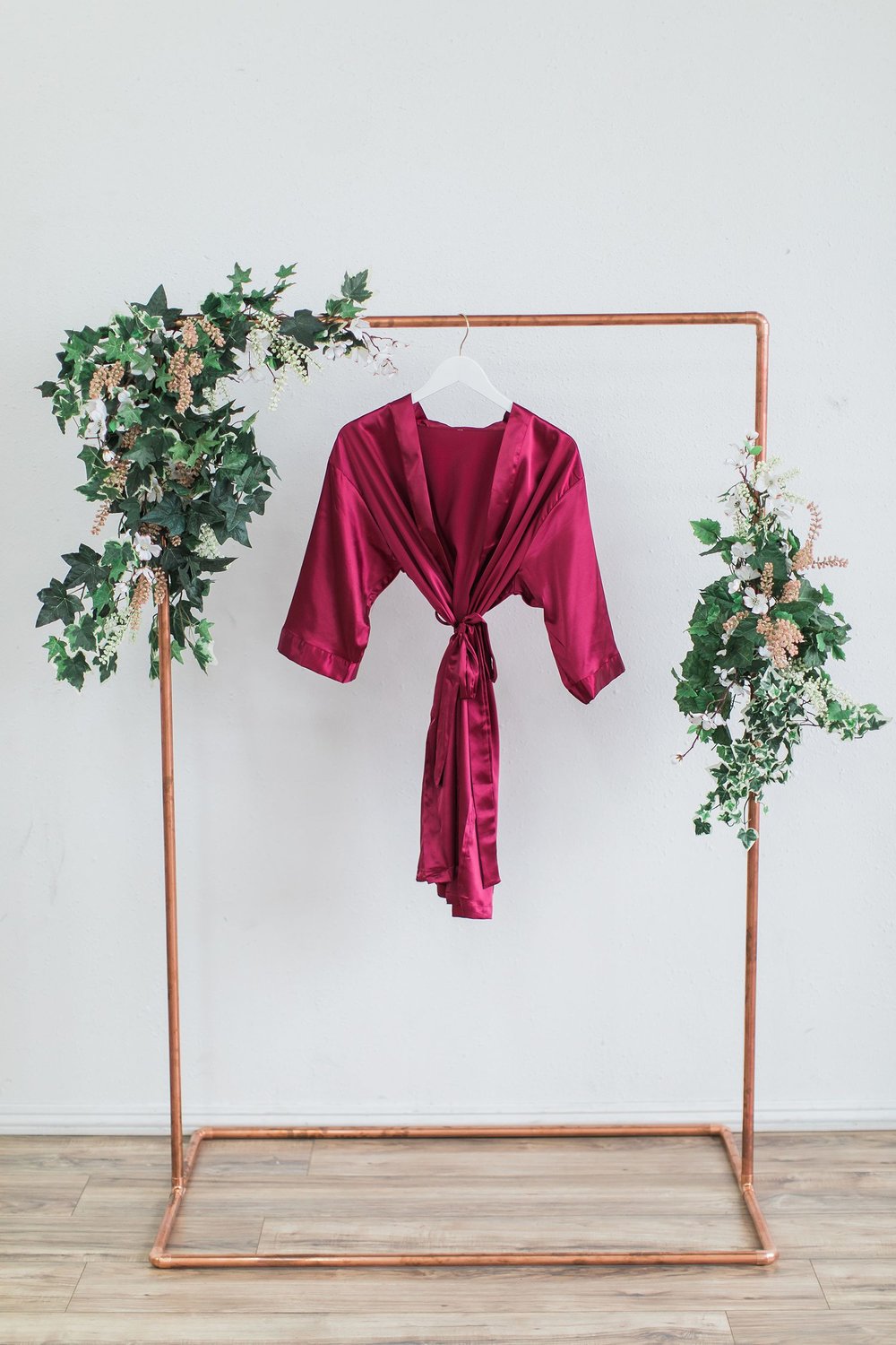 Solid Burgundy Satin Bridesmaid Robe