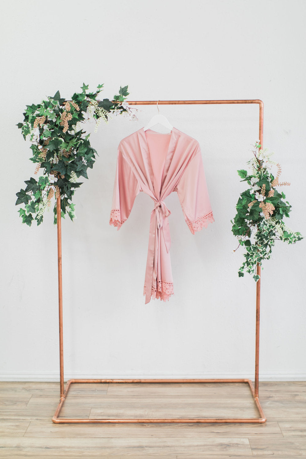 Dusty Pink Lace Robe