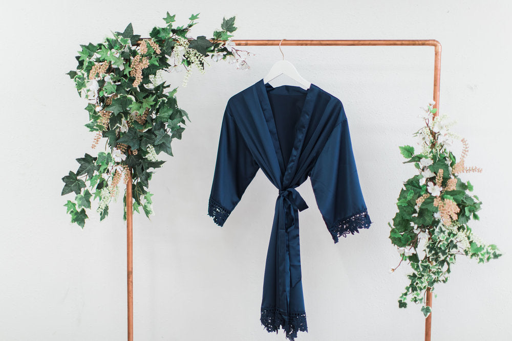 Navy Lace Robe