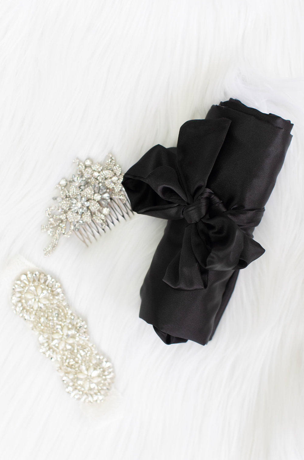 Solid Black Satin Bridesmaid Robe