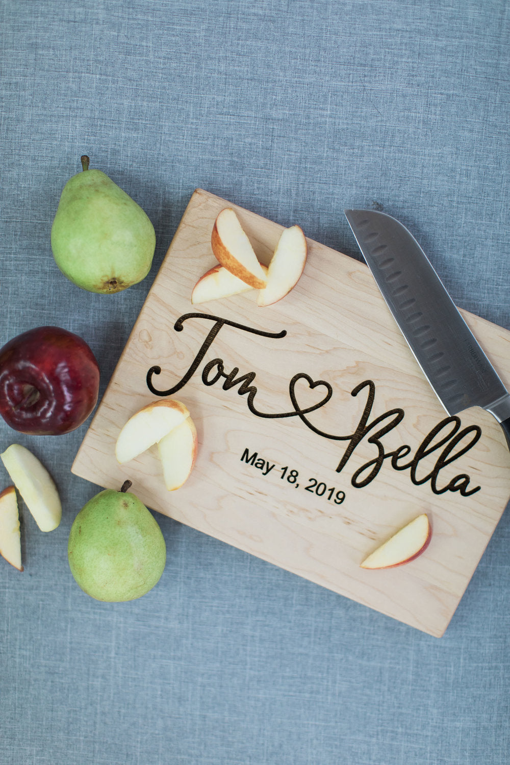 Cutting Board First Names Heart