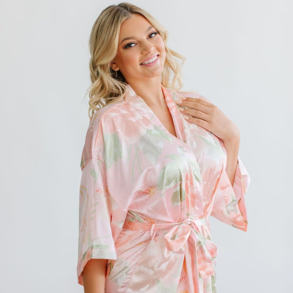 Blush Big Floral Robe