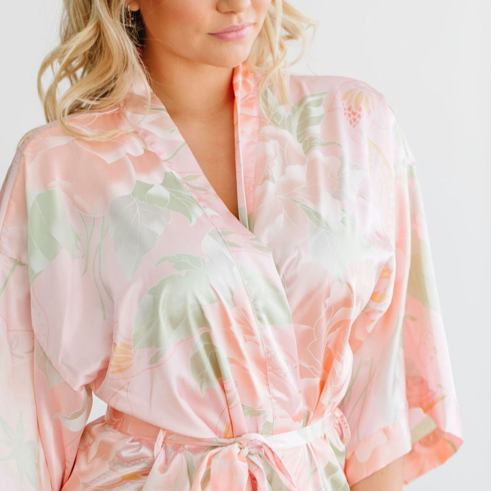 Blush Big Floral Robe