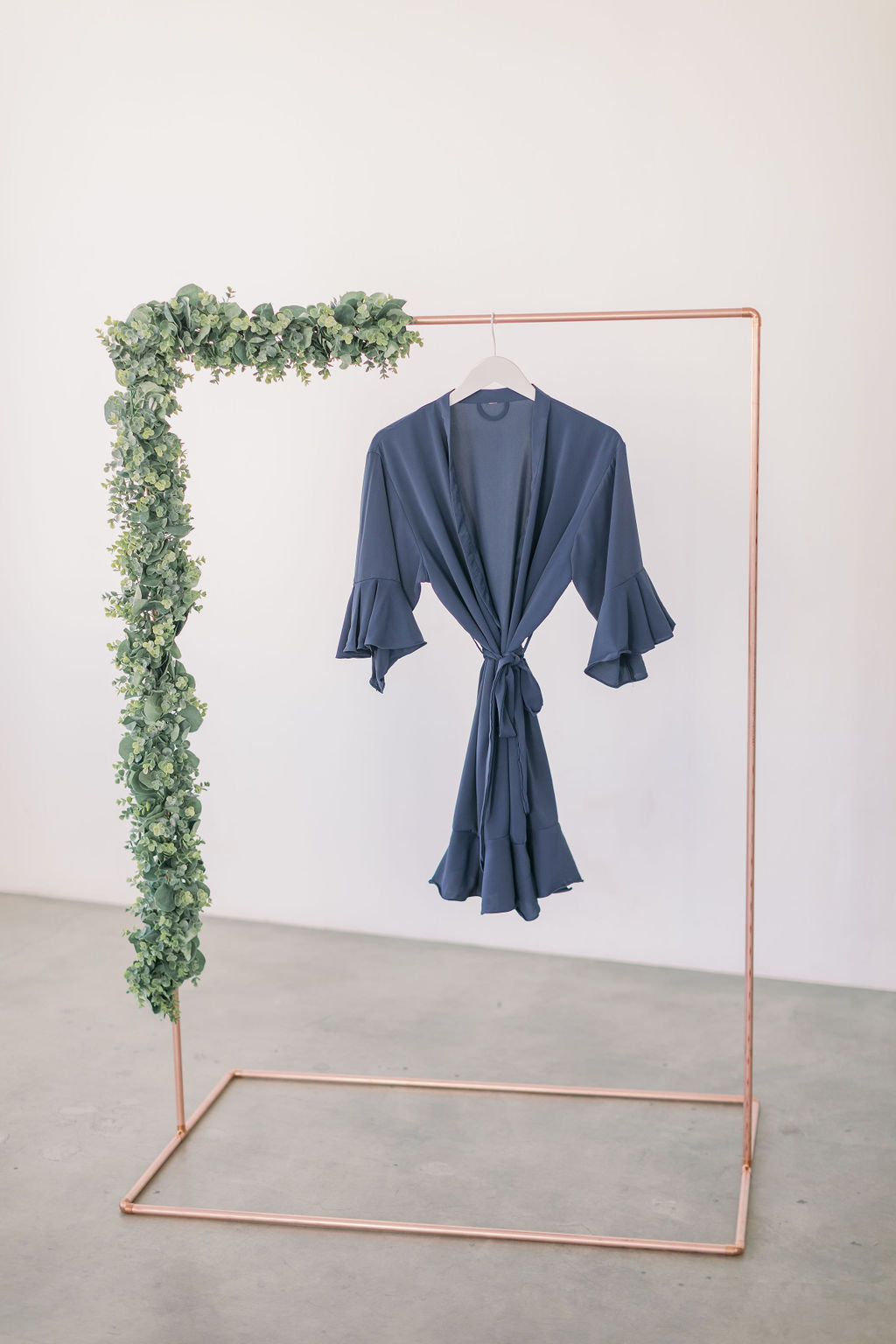 Navy Ruffle Robe