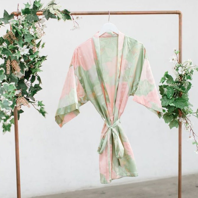 Green Big Floral Robe