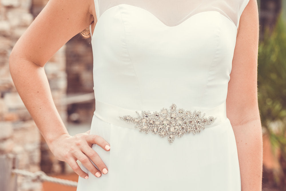 Flower Crystal Wedding Dress Belt