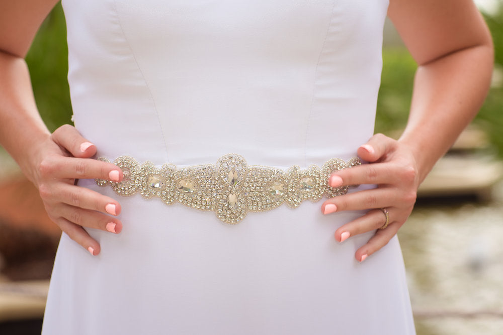 Sleek Crystal Wedding Dress Belt