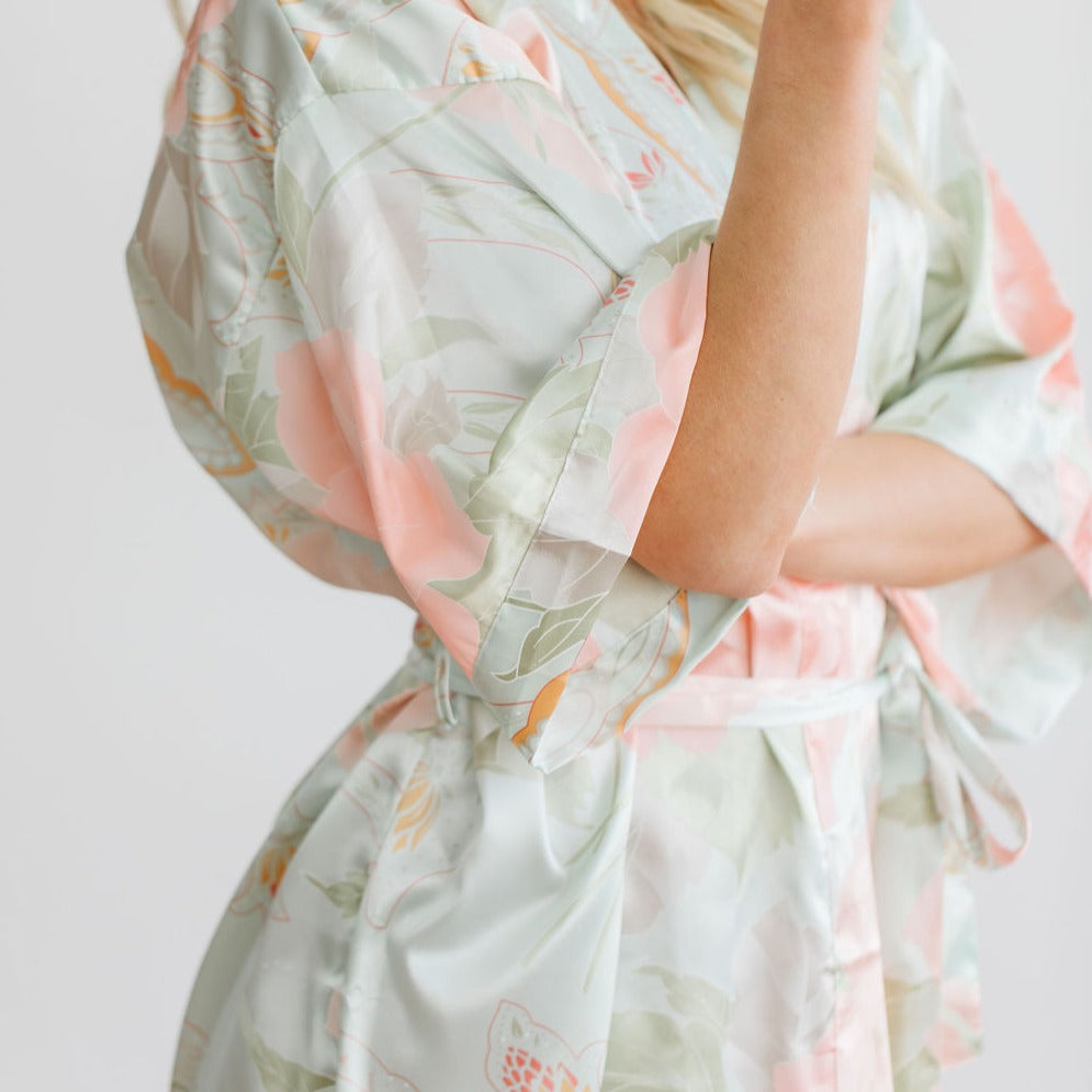 Tiffany Blue Big Floral Robe